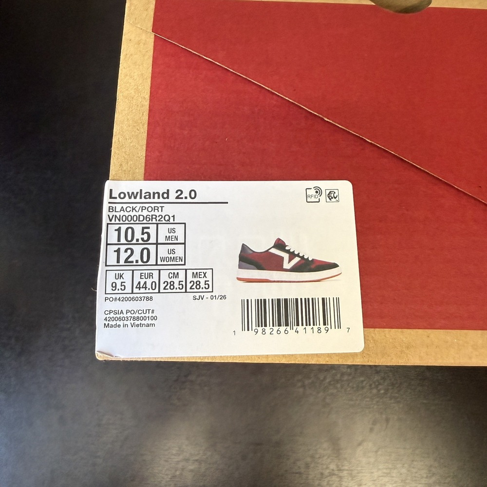 Vans Lowland 2.0 Skate Sneakers Shoes Red Black Men's Size 10.5 - VN000D6R2Q1 - Picture 9 of 9